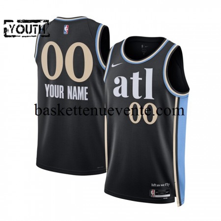 Maillot Basket Atlanta Hawks Personnalisé 2023-2024 Nike City Edition Noir Swingman - Enfant
